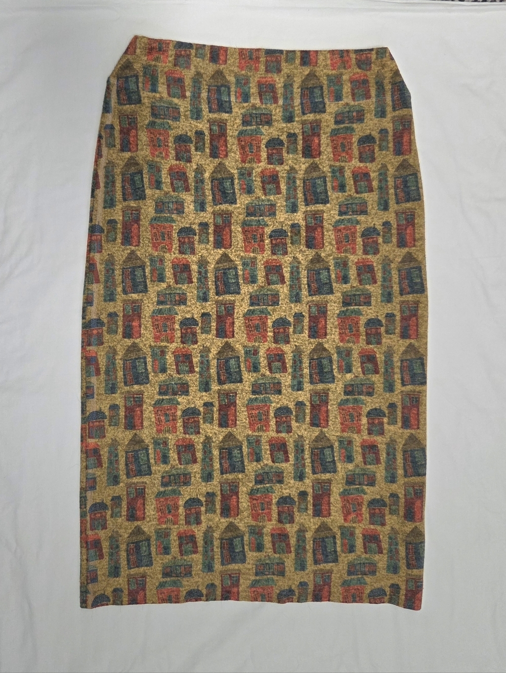 Inoah House Print Pencil Skirt L